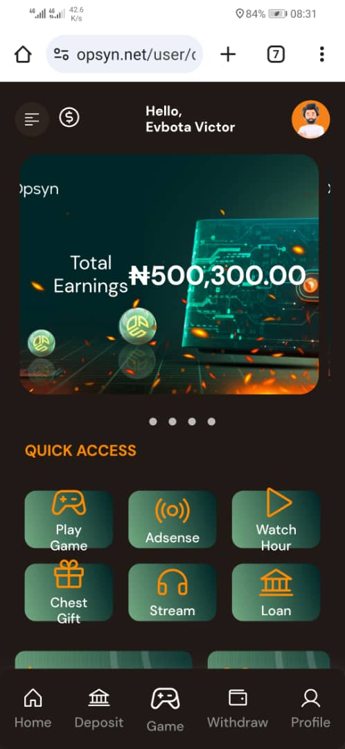 How to deposit on game